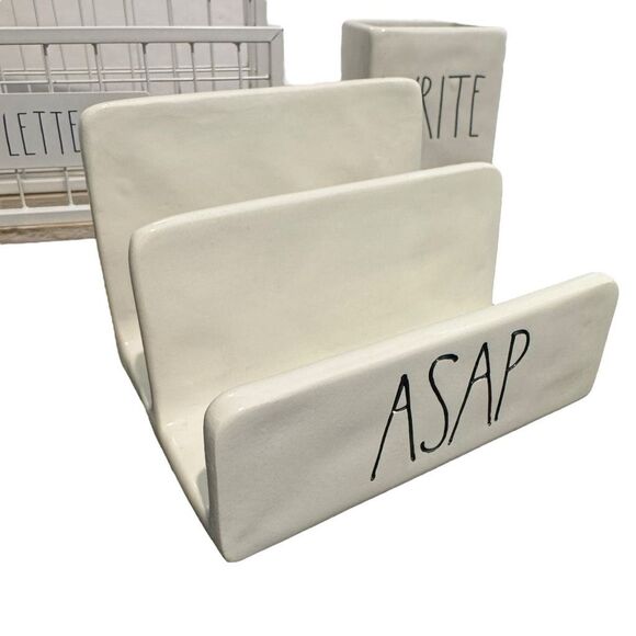Rae Dunn "WRITE", "ASAP" and "LETTERS" Desk Organizer Set - Picture 7 of 8